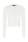 Dolce & Gabbana White Stretch Viscose Blend Cardigan In Bianco Ottico