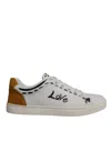 Dolce & Gabbana White Suede Leather Low Top Sneakers Men's Shoes