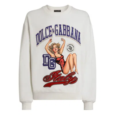 DOLCE & GABBANA DOLCE & GABBANA WHITE SWEATERS & KNITWEAR - SWEATSHIRTS MEN