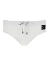 Dolce & Gabbana White Swimwear With Logo Drawstring And Logo Tag In Tech Fabric Man