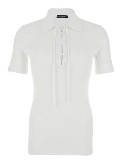Dolce & Gabbana White Cotton Necklace Chain Short Sleeves T-shirt