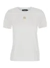 Dolce & Gabbana White T-shirt With Dg Logo On The Front Finished With Rhinestones In White
