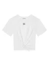 DOLCE & GABBANA WHITE T-SHIRT WITH DG METAL LOGO