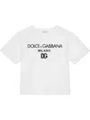 DOLCE & GABBANA WHITE T-SHIRT WITH EMBROIDERED LOGO