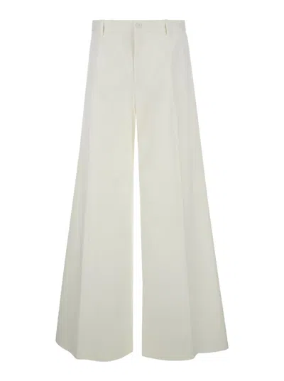 DOLCE & GABBANA WHITE TAILORED TROUSERS IN COTTON STRETCH MAN