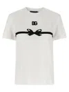 Dolce & Gabbana Embroidered Bow Detail Jersey T-shirt In White