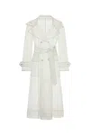 Dolce & Gabbana Sheer Trench Coat Organza Belted In White