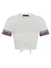 Dolce & Gabbana White Cotton Tie-front T-shirt In White
