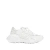 Dolce & Gabbana Accelerate Fabric Sneakers Leather Inserts In White