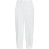 Dolce & Gabbana White Pants With Turn-up Hem In Linen Man In White