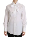 Dolce & Gabbana White Turtle Neck Long Sleeve Polo Shirt