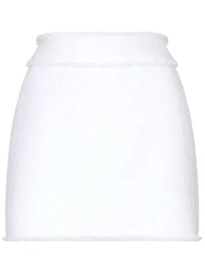 DOLCE & GABBANA TWEED MINI SKIRT - WOMEN'S - FLAX/COTTON/NYLON/SILKELASTANE