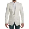 Dolce & Gabbana White Virgin Wool Blazer In Multi