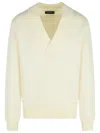 Dolce & Gabbana White Virgin Wool Sweater In White