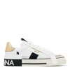 Dolce & Gabbana Custom Leather Sneakers With Metallic Inserts In Multi