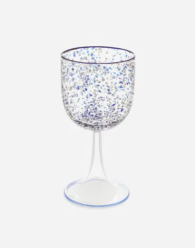 Dolce & Gabbana White Wine Glass In Multicolor
