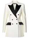 Dolce & Gabbana Double Breasted Two-tone Blazer - Women's - Silk/polyester/virgin Wool In White
