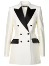 DOLCE & GABBANA WHITE WOOL BLEND BLAZER