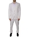 Dolce & Gabbana White Wool Silk 3 Piece Slimfit Formal Suit