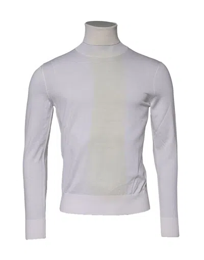Pre-owned Dolce & Gabbana White Wool Turtleneck Men Sweatshirt Men's Sweater ()