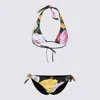 Dolce & Gabbana Black Floral-print Bikini Set