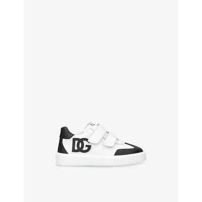 Dolce & Gabbana White/blk Kids' Original Leather Low-top Trainers Eur 23 /6.5 Uk