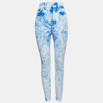 Pre-owned Dolce & Gabbana White/blue Tie-dye Denim Jeans M Waist 28"