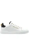 Dolce & Gabbana White Low Top Sneakers With Logo Lettering On The Tongue And Logo Detail On The Heel In Leather Woma In Multi