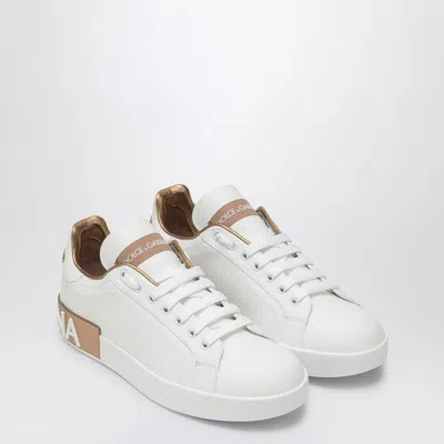 Dolce & Gabbana White/gold Portofino Sneakers