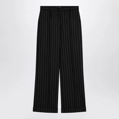 DOLCE & GABBANA DOLCE & GABBANA  WIDE BLACK PINSTRIPED PANTS