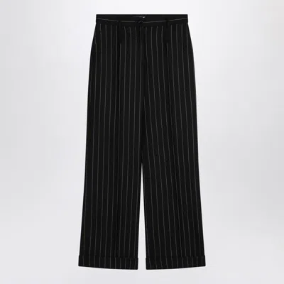 DOLCE & GABBANA DOLCE & GABBANA WIDE BLACK PINSTRIPED PANTS