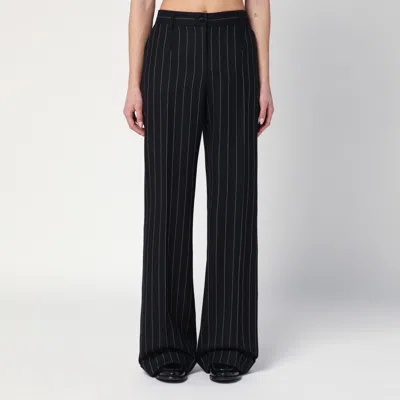 DOLCE & GABBANA DOLCE&GABBANA WIDE BLACK PINSTRIPED PANTS