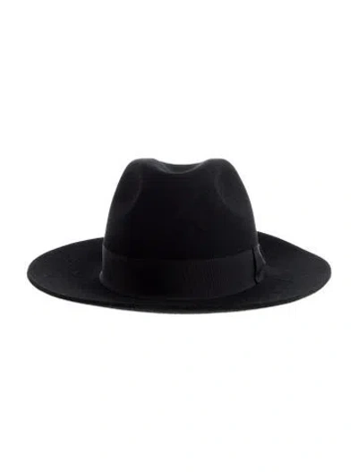 Pre-owned Dolce & Gabbana Wide Brim Fedora Hat In Black