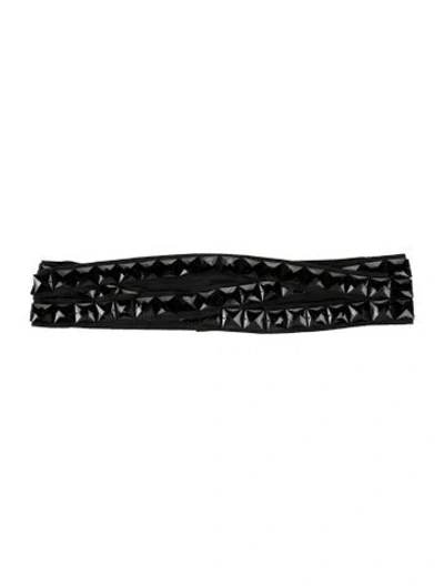 Pre-owned Dolce & Gabbana Wide Canvas Belt In Black