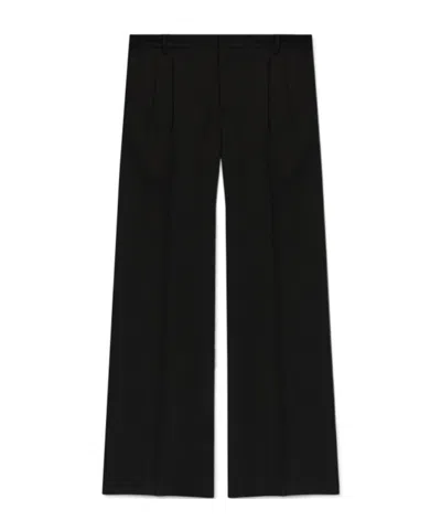 Dolce & Gabbana Wide-leg Cotton Trousers In Black