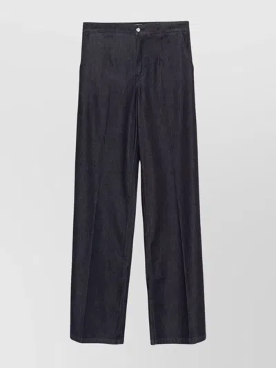 Dolce & Gabbana Wide-leg Denim Trousers Featuring Pockets In Grey