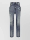 DOLCE & GABBANA WIDE-LEG DISTRESSED DENIM TROUSERS