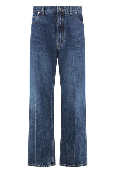 Dolce & Gabbana Wide Leg Denim Jeans In Blue