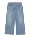 Dolce & Gabbana Girl's Logo-plaque Wide Leg Jeans In Blue