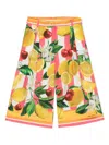 Dolce & Gabbana Wide-leg Lemon-print Trousers In Pink