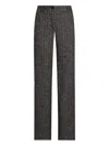 Dolce & Gabbana Wide-leg Pinstriped Trousers In Gray