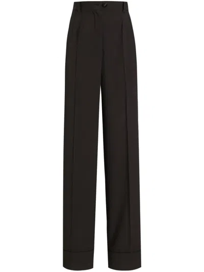 Dolce & Gabbana Wide-leg Tailored Trousers In Black
