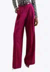 Dolce & Gabbana Wide-leg Tailored Wool Pants In Fuchsia