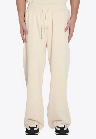 Dolce & Gabbana Wide-leg Track Pants In Cream
