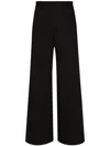 Dolce & Gabbana Wool Wide-leg Trousers In Black