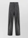 Dolce & Gabbana Wide Leg Trousers Pleated Design In Black