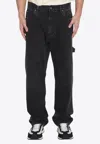 Dolce & Gabbana Wide-leg Washed Jeans In Black