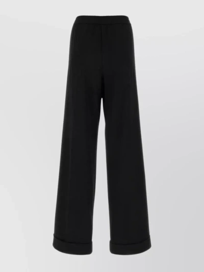 Dolce & Gabbana Wide-leg Wool Pajama Trousers In Black