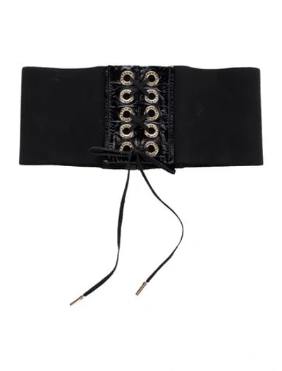 Pre-owned Dolce & Gabbana Wide Waist Belt In Black