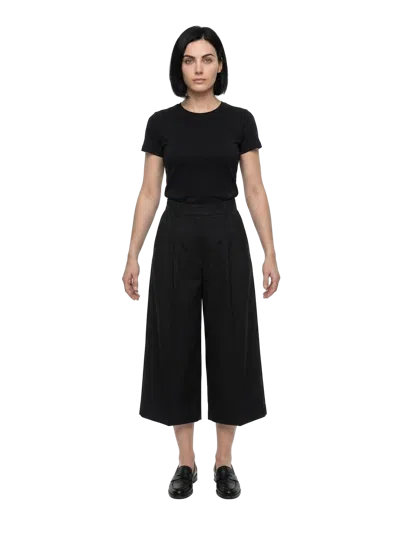 Dolce & Gabbana Wide-leg Cotton Culottes In Black